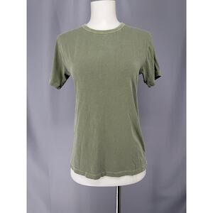 Alex Mill Shirt Small Army Green 100% Organic Cotton Crewneck Basic Tee